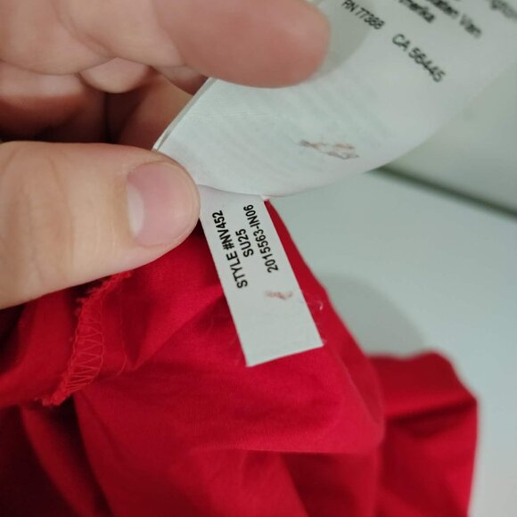 Madewell Poplin Smocked Dress in Red M - Picture 5 of 9